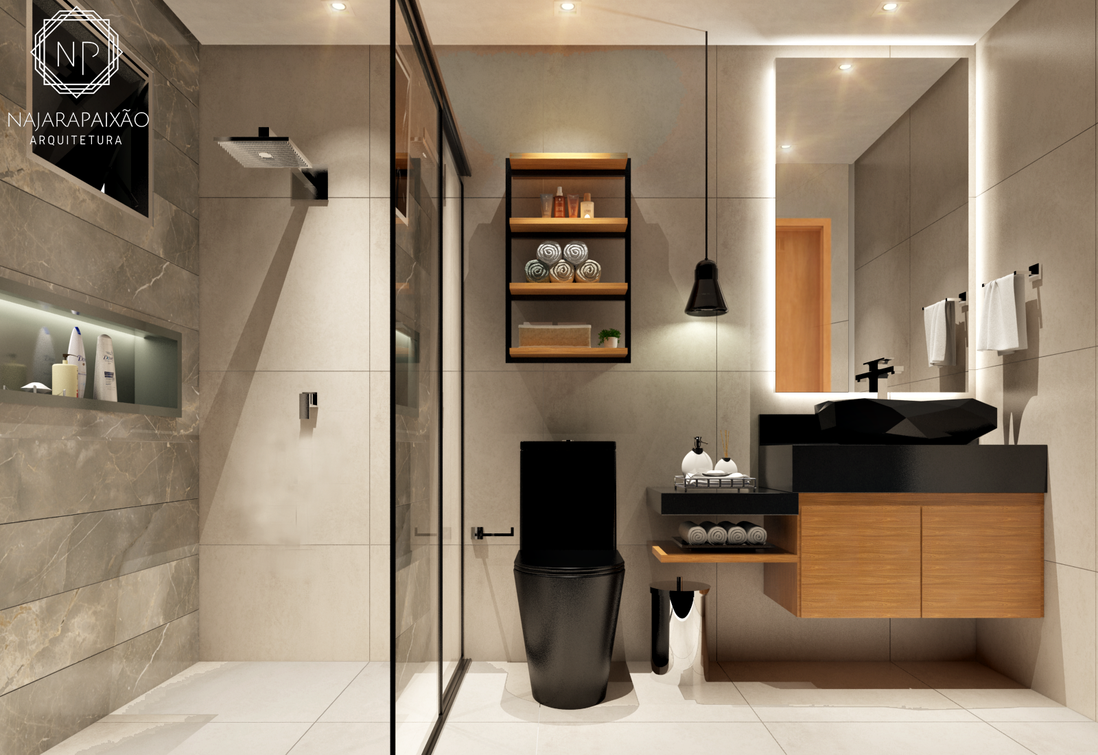 Banheiro pequeno simples Moderno