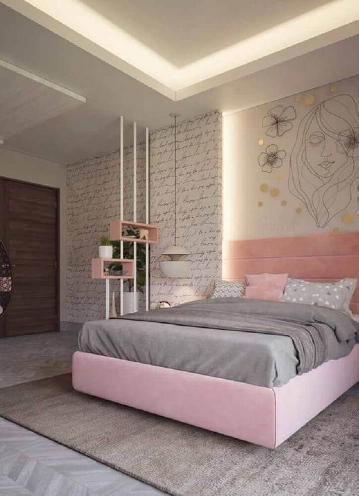 Quarto de casal simples decorado Moderno