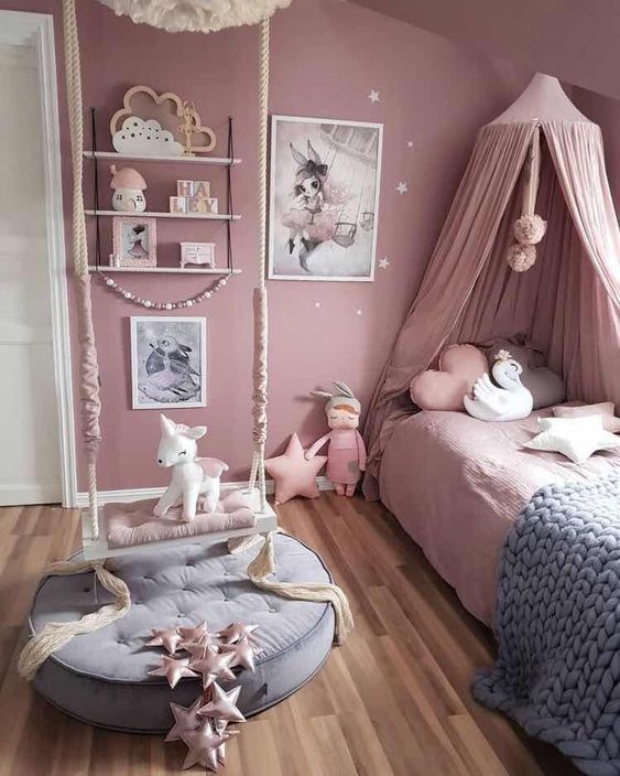 Quarto decorado feminino Moderno infantil