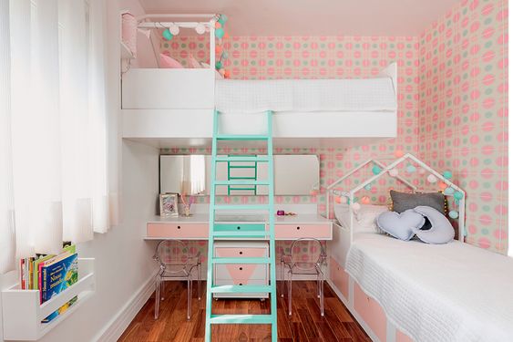 Quarto decorado feminino Moderno infantil