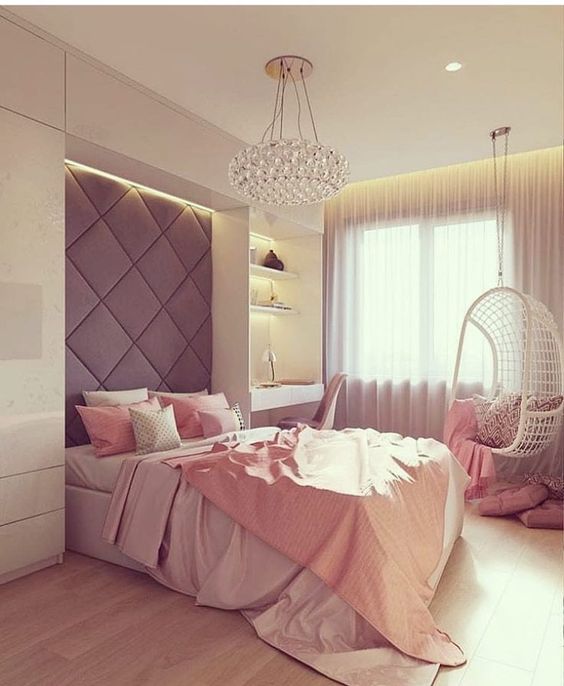 Quarto decorado feminino Solteiro