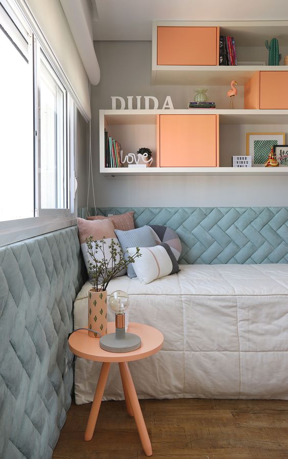 Quarto decorado feminino Solteiro