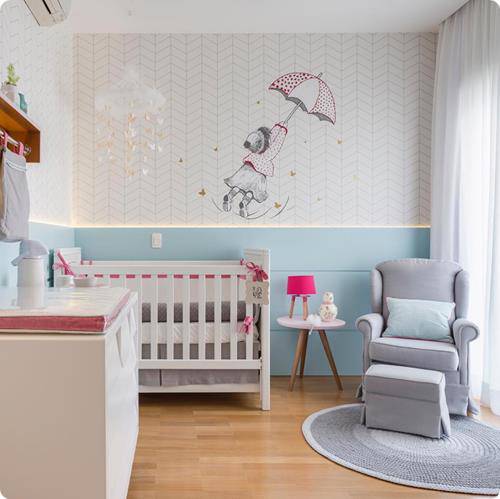 Quarto decorado simples De bebê