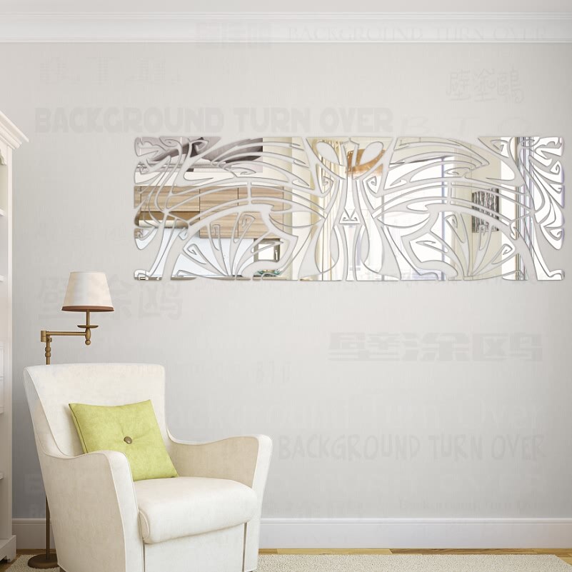 Sala decorada com papel de parede Espelho