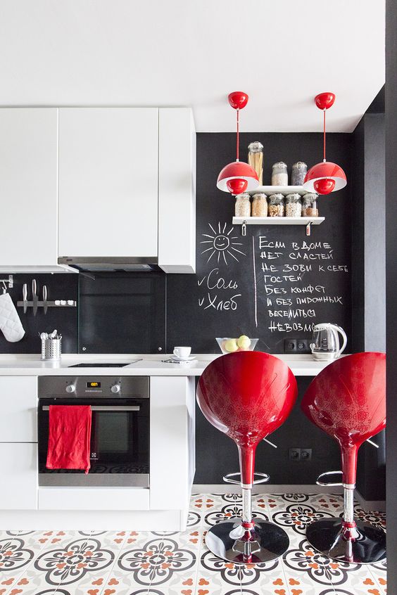 Objetos de decoração para cozinha Vermelho