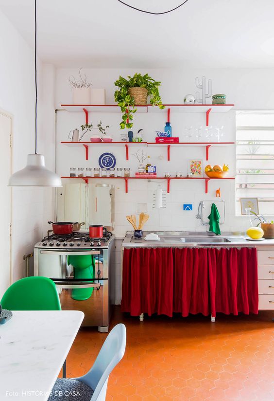 Objetos de decoração para cozinha Vermelho