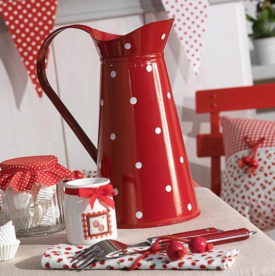 Objetos de decoração para cozinha Vermelho