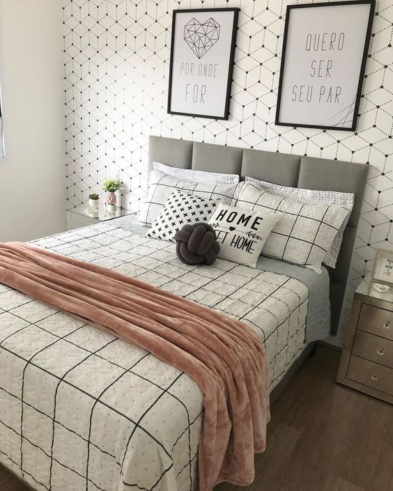 Quarto de casal simples decorado Feminino