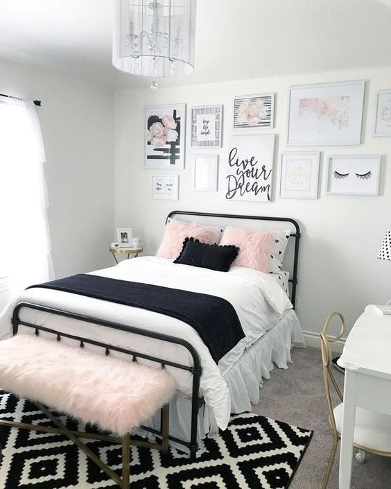 Quarto de casal simples decorado Feminino