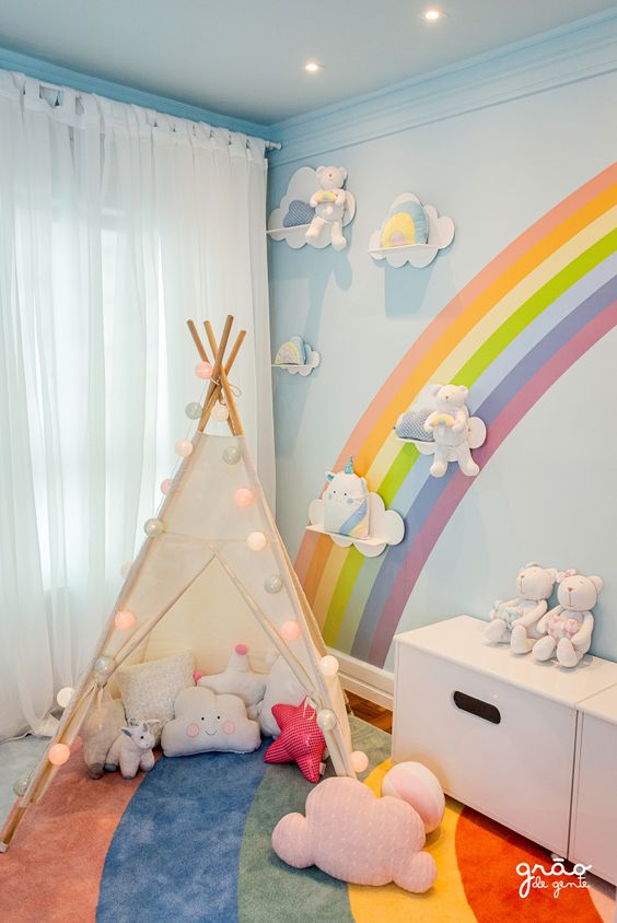 Quarto de casal simples decorado Infantil