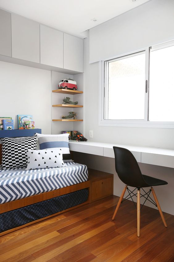 Quarto de casal simples decorado Masculino Jovem