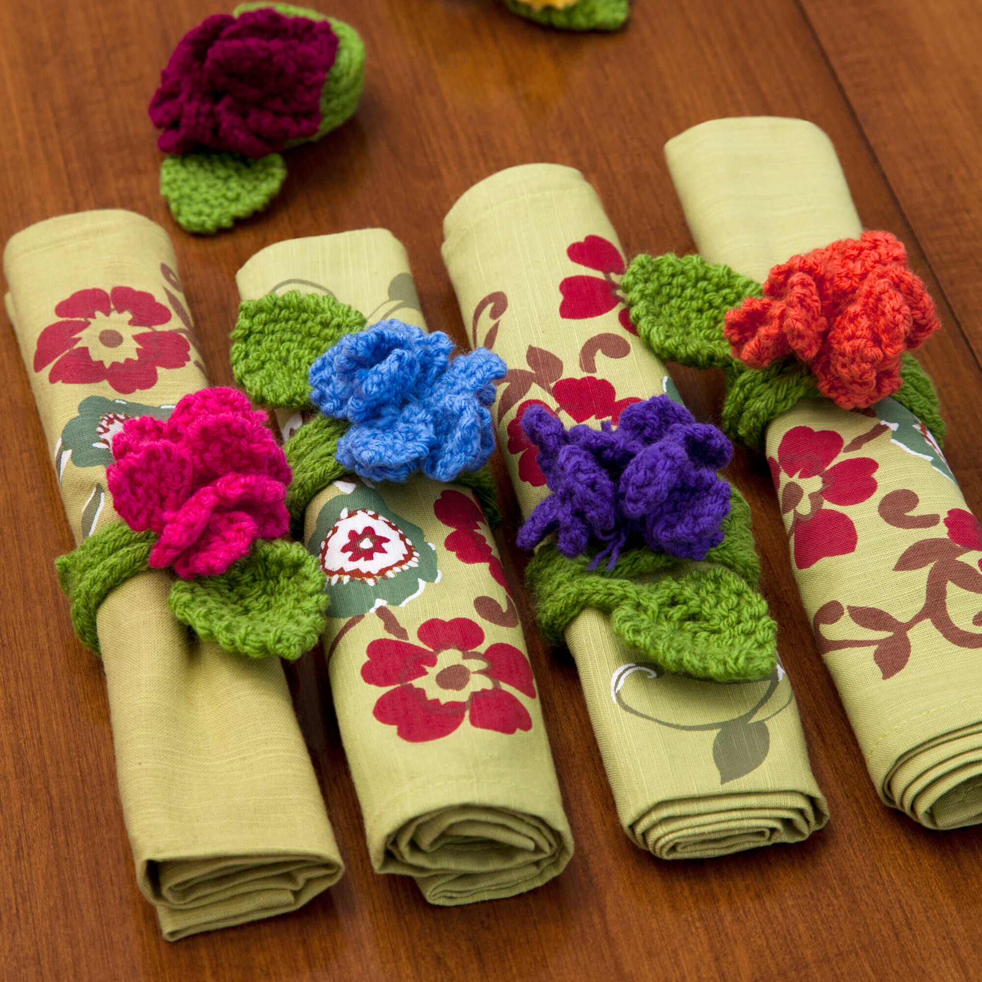 Porta-guardanapos de crochê Crochê flor