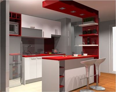 Cozinha Americana Com Sala Moderna