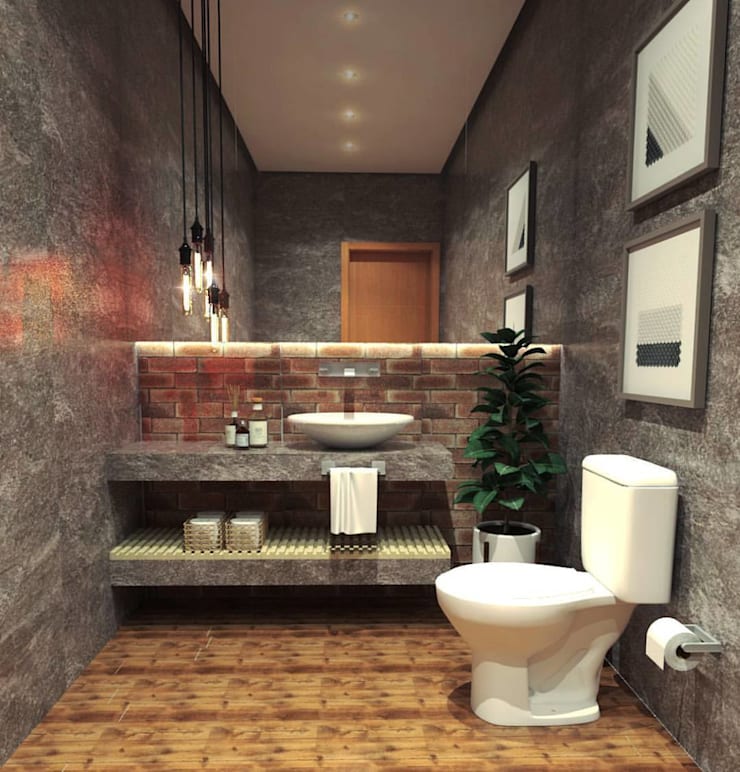 Banheiro estilo industrial Bancada