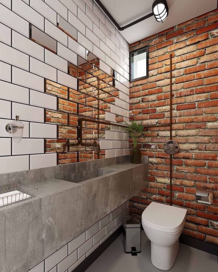 Banheiro estilo industrial Bancada