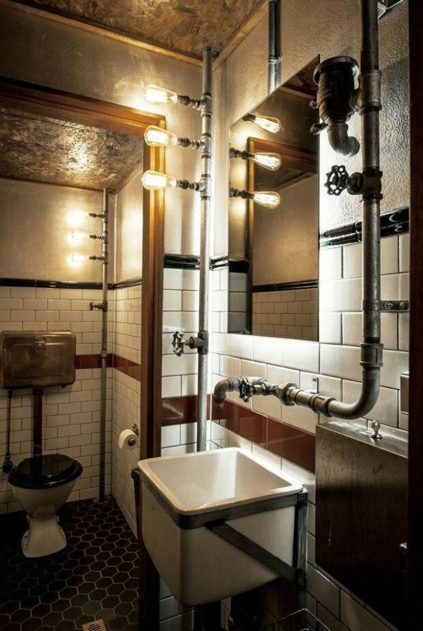 Banheiro estilo industrial Pequeno