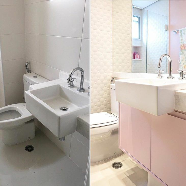 Banheiro reformado Antes e depois