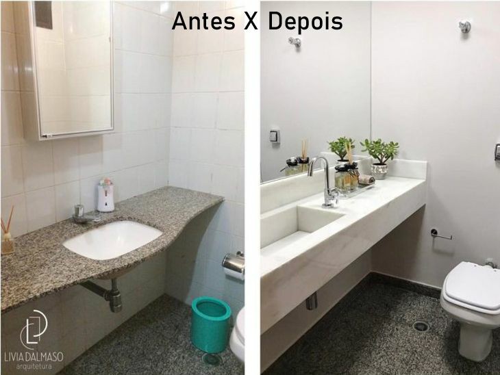 Banheiro reformado Antes e depois