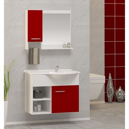 Banheiro vermelho Gabinete