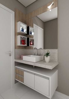 Como decorar banheiro pequeno Com nichos