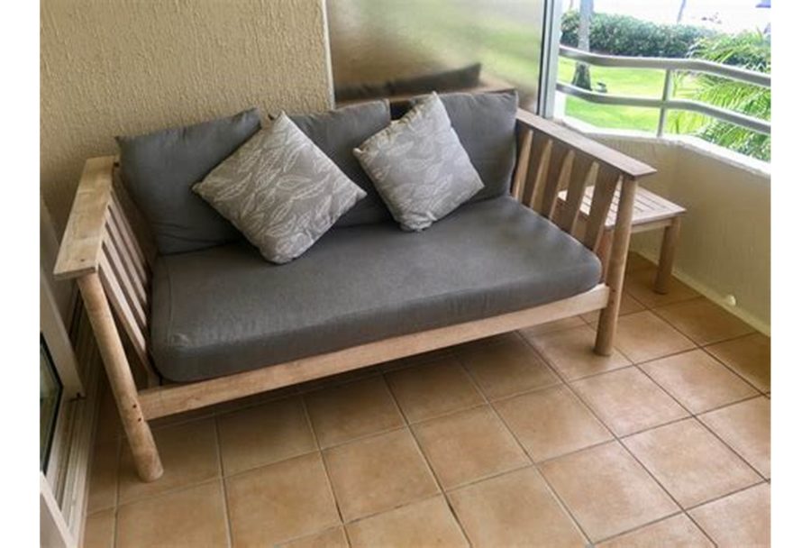 Sofá para área externa De madeira